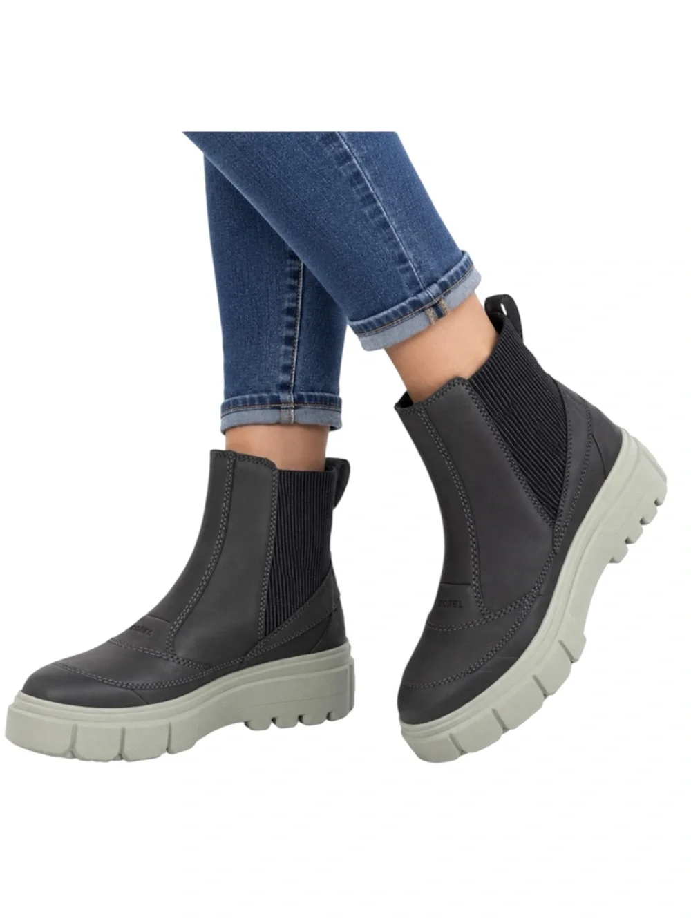 Sorel NWT Caribou X Chelsea boots dark gray waterproof leather women’s 7.5